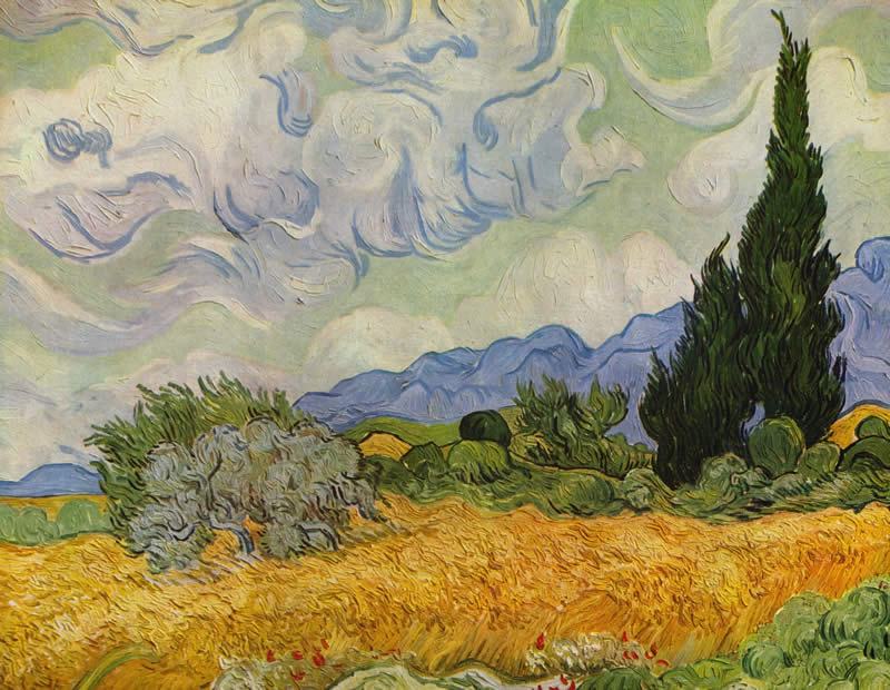 Vincent van Gogh wheat field with cypresses 1889